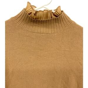On Twelfth Brown Turtle Neck Long Sleeve Sweater Top Size S